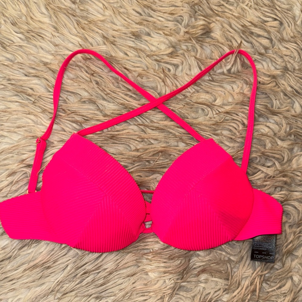 TOPSHOP ribbed bikini top